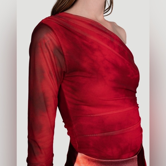 HIPNOS One Shoulder Mesh Bodysuit - Picture 2 of 7